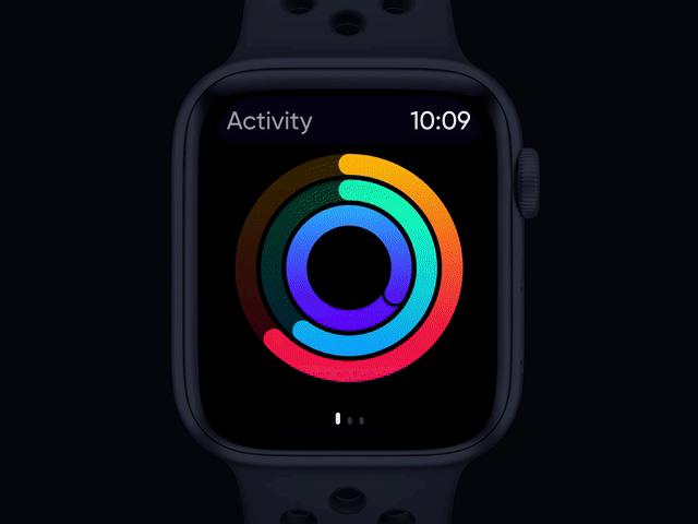 GIF of a fitness tracker recognizing physical activity