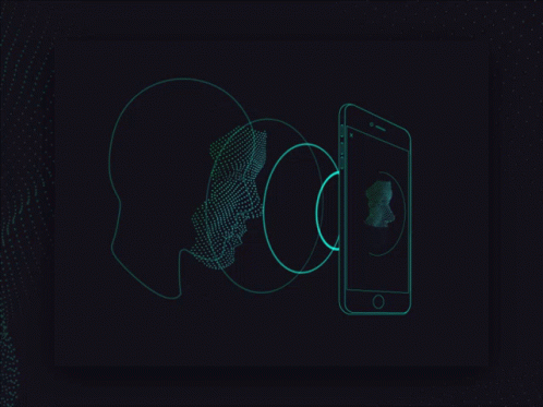 GIF of a smartphone using facial recognition
